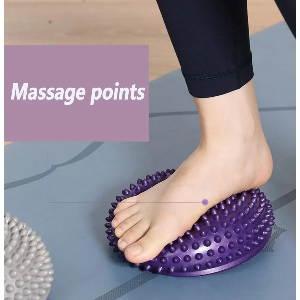Spiky Massage Ball PVC Half Round Yoga Exercise Foot Hand