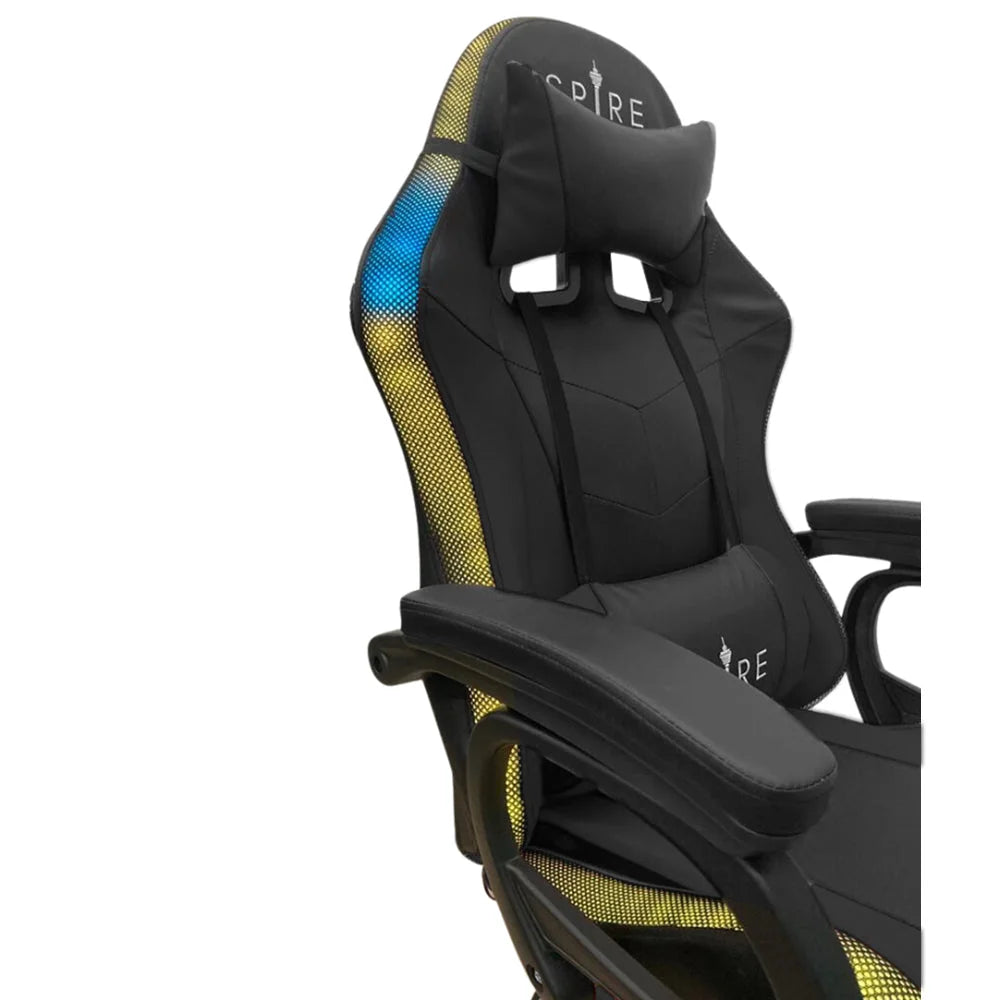 Spire Onyx Gaming/Office Chair w/ RGB Lighting And Massager