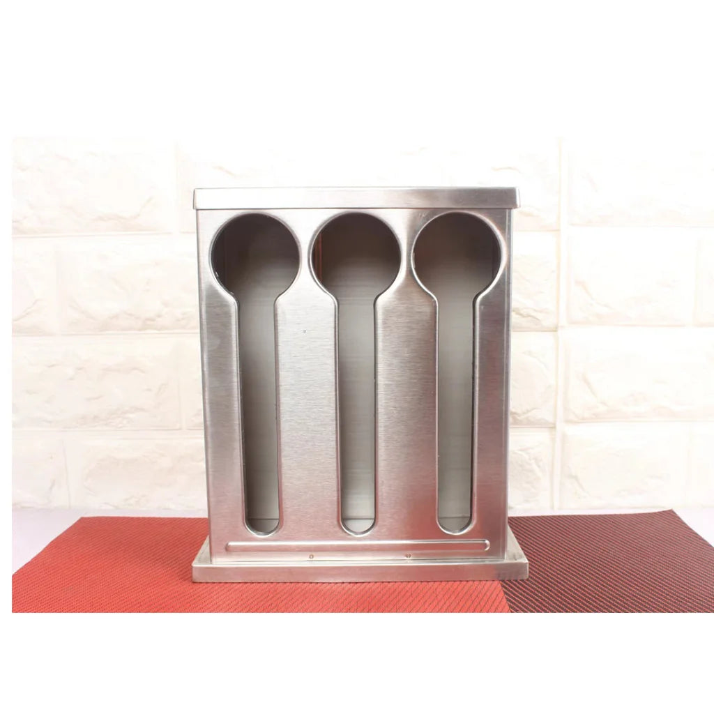 Spoon Utensil Holder Storage Rack Premium Stainless Steel Buffet Restaurant - 3 Holes
