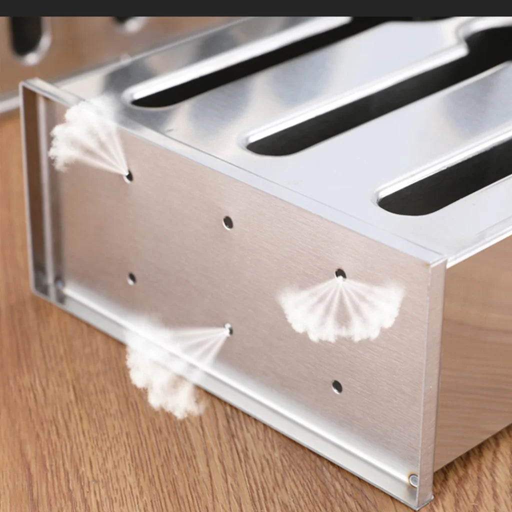 Spoon Utensil Holder Storage Rack Premium Stainless Steel Buffet Restaurant - 3 Holes