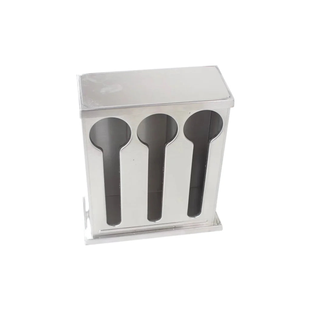 Spoon Utensil Holder Storage Rack Premium Stainless Steel Buffet Restaurant - 3 Holes
