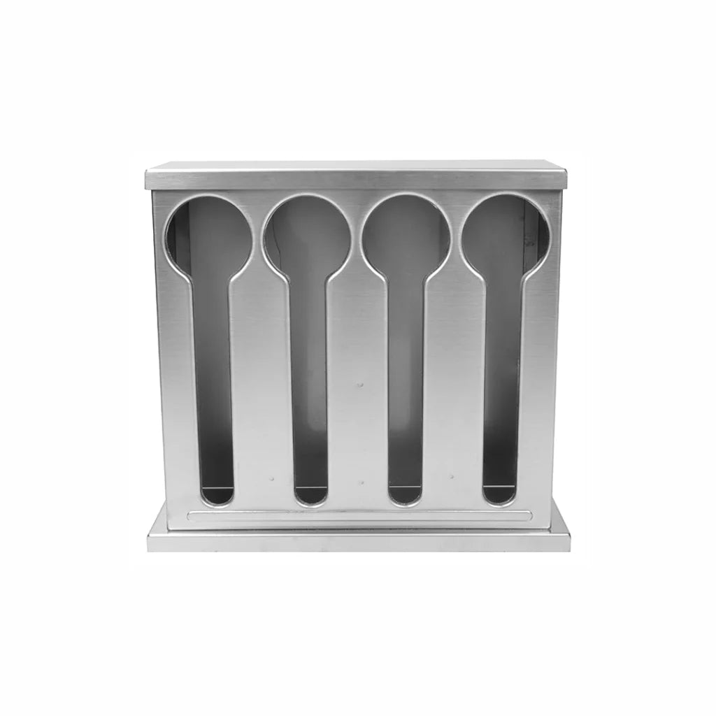 Spoon Utensil Holder Storage Rack Premium Stainless Steel Buffet Restaurant - 4 Holes