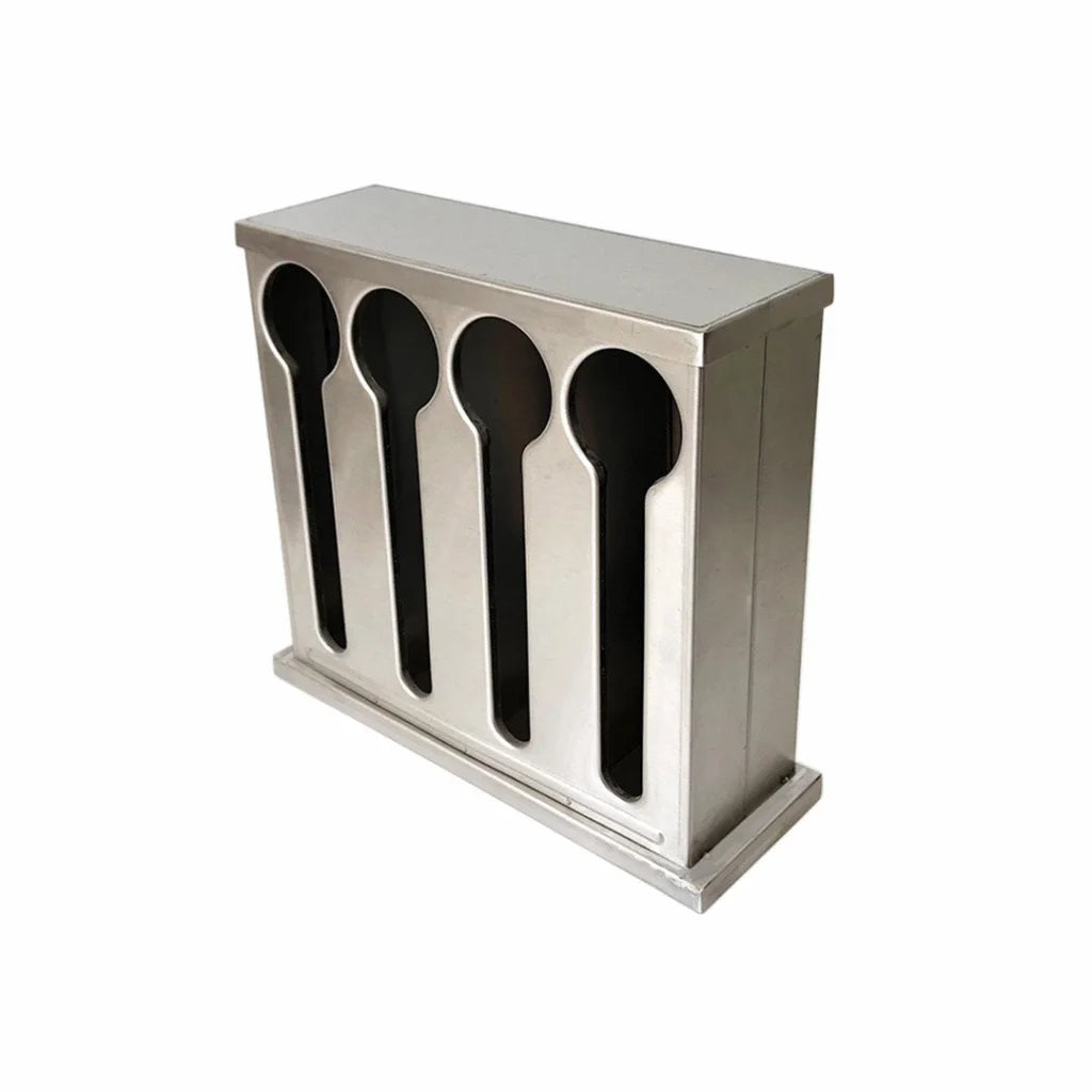 Spoon Utensil Holder Storage Rack Premium Stainless Steel Buffet Restaurant - 4 Holes