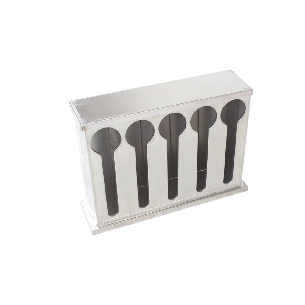 Spoon Utensil Holder Storage Rack Premium Stainless Steel Buffet Restaurant - 5 Holes