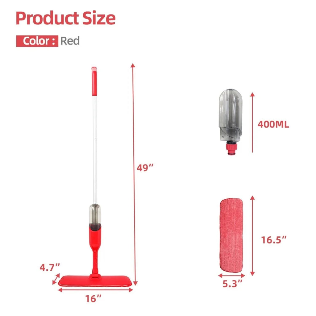 Spray Flat Mop with Microfiber Pads - Floor Tile Kitchen
