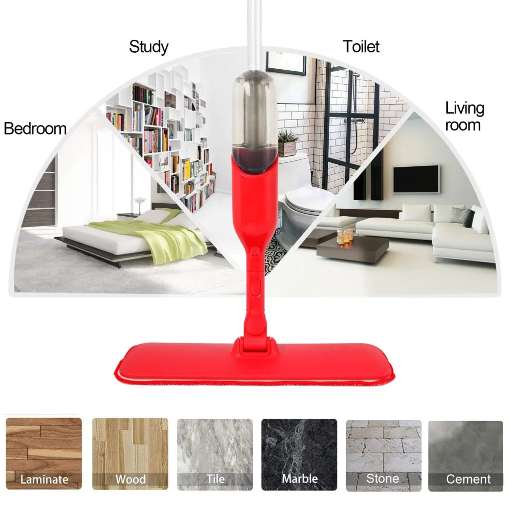Spray Flat Mop with Microfiber Pads - Floor Tile Kitchen