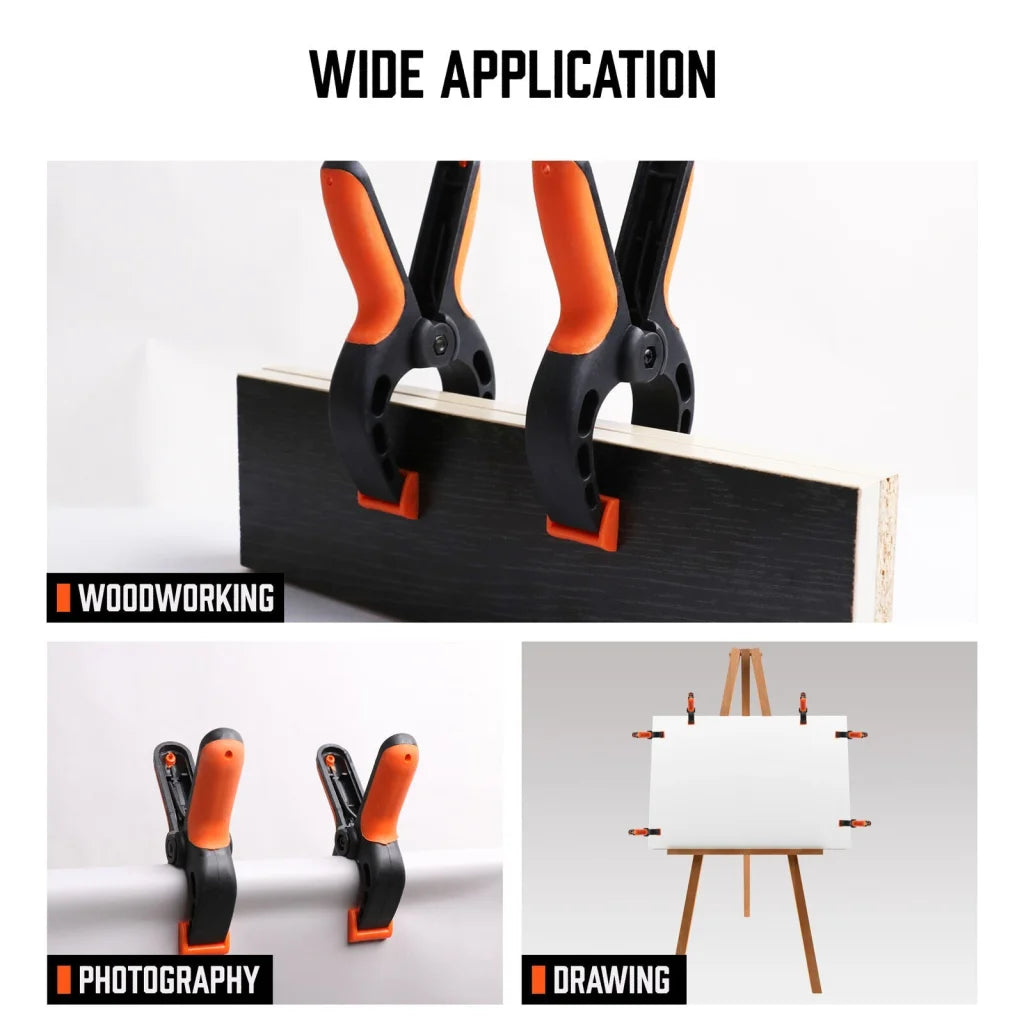 Spring Clamp Set HORUSDY 8Pc Quick Grip Plastic Non-Slip