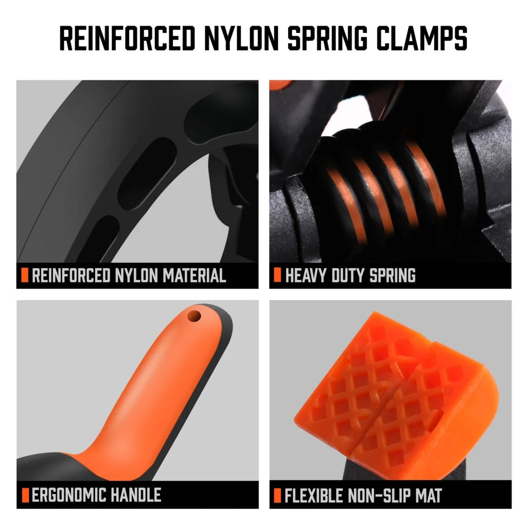 Spring Clamp Set HORUSDY 8Pc Quick Grip Plastic Non-Slip