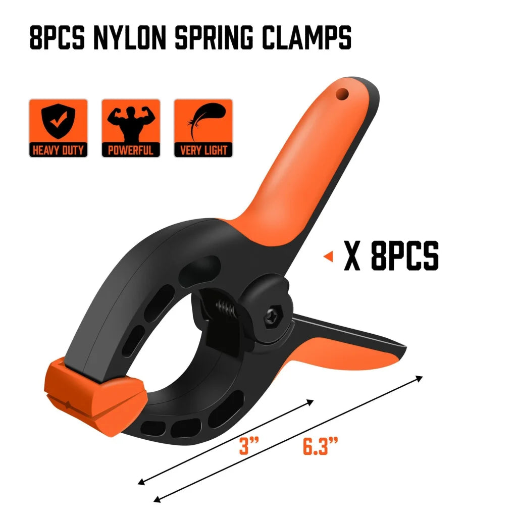 Spring Clamp Set HORUSDY 8Pc Quick Grip Plastic Non-Slip