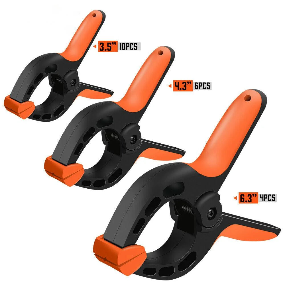 Spring Clamps Set 20Pc Heavy Duty Nylon Clips Non-Slip Grip