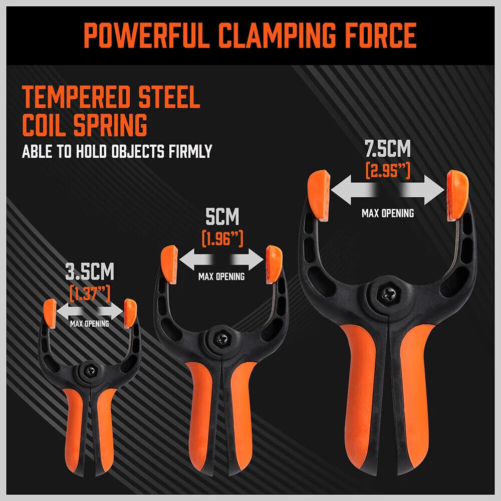 Spring Clamps Set 20Pc Heavy Duty Nylon Clips Non-Slip Grip