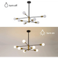 Sputnik Chandelier - Modern Industrial 8-Light Black & Gold