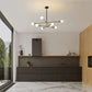 Sputnik Chandelier - Modern Industrial 8-Light Black & Gold