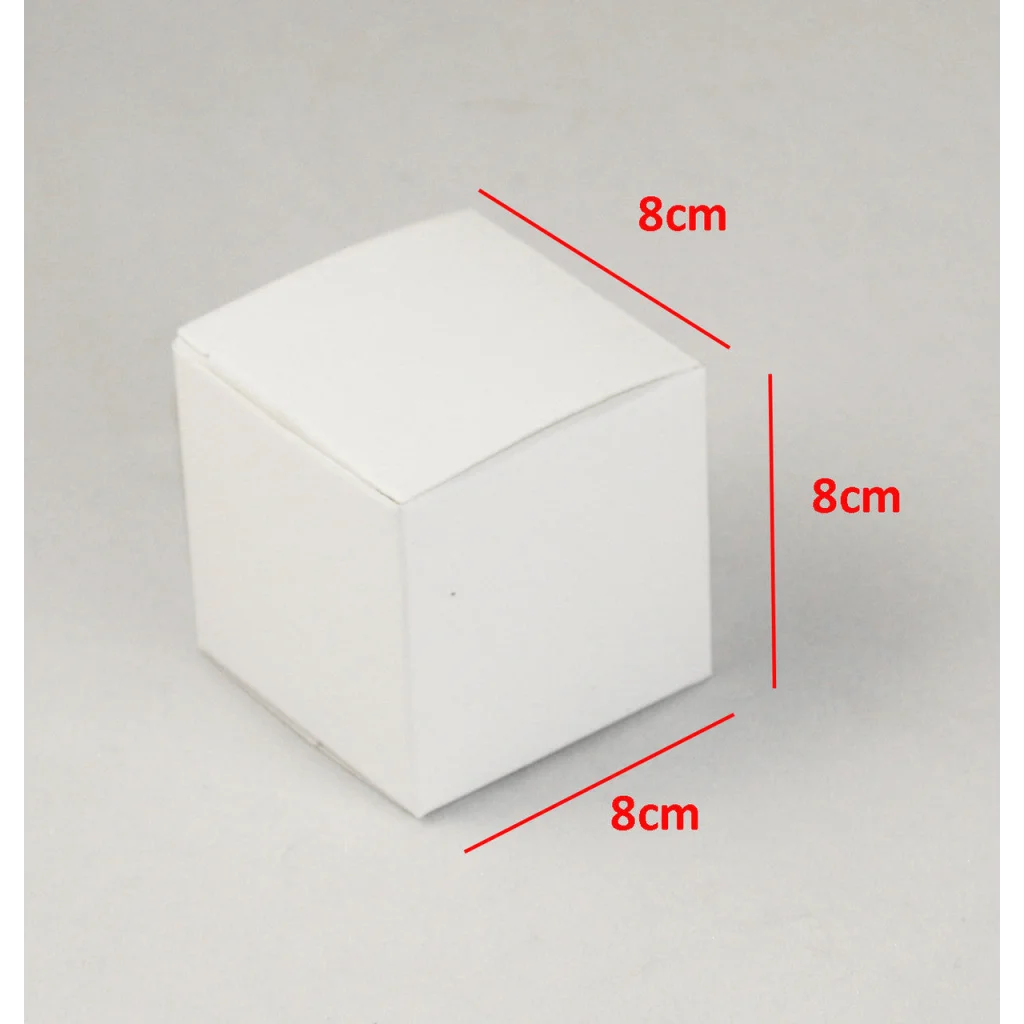 Square Cube Card Gift Box 10 Pack 8x8x8cm Folding Packaging