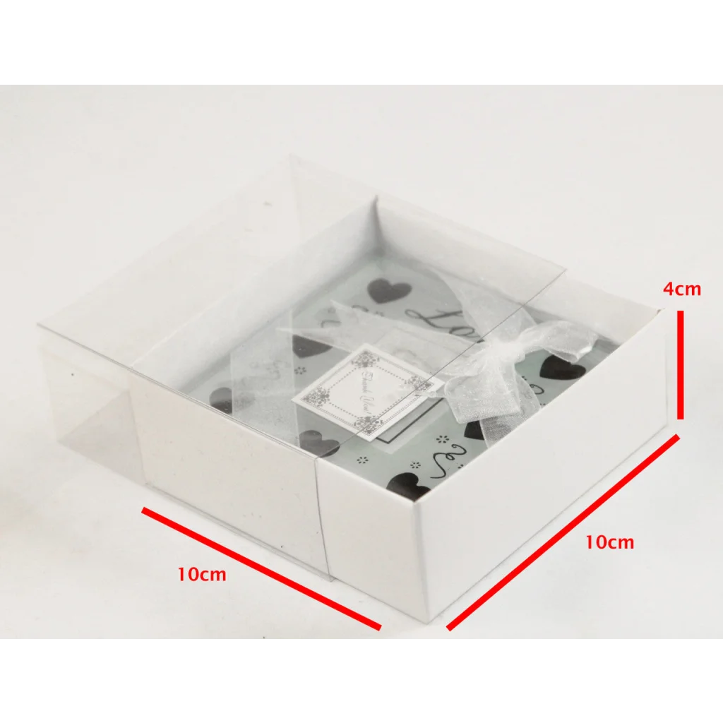 Square Invitation Gift Box 10 Pack 10cm 4cm Deep White Card