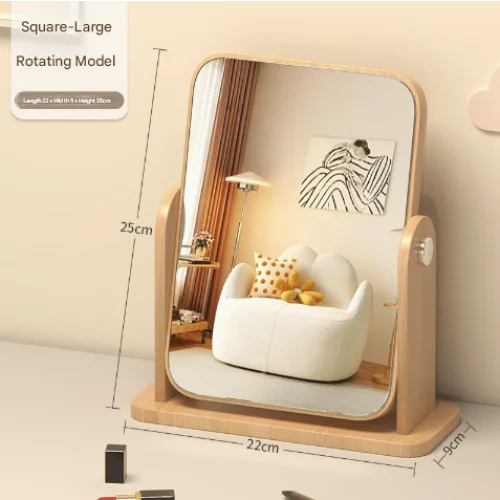 Square Rotating Mirror Tabletop Makeup Mirror - Large