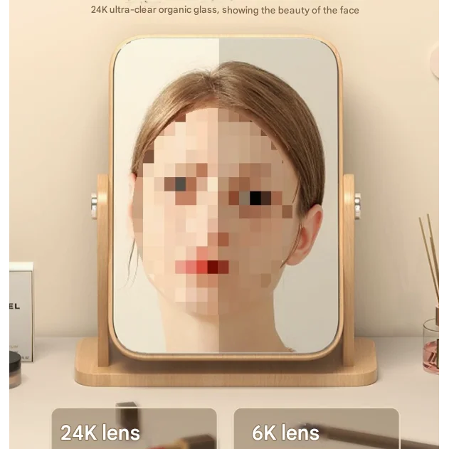 Square Rotating Mirror Tabletop Makeup Mirror - Large
