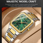 Square Steel Strap Men Quartz Watch - Business Style - Gold