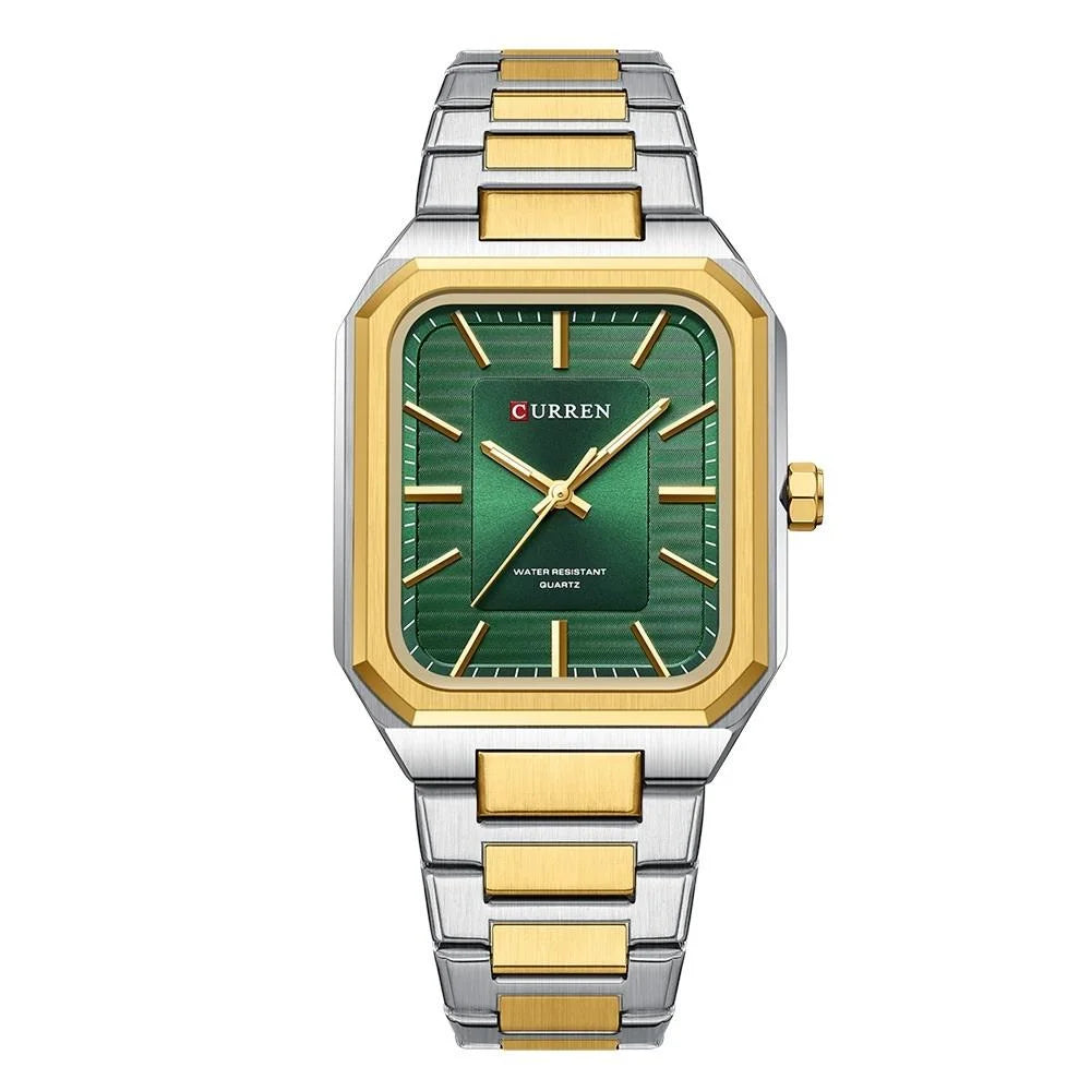 Square Steel Strap Men Quartz Watch - Business Style