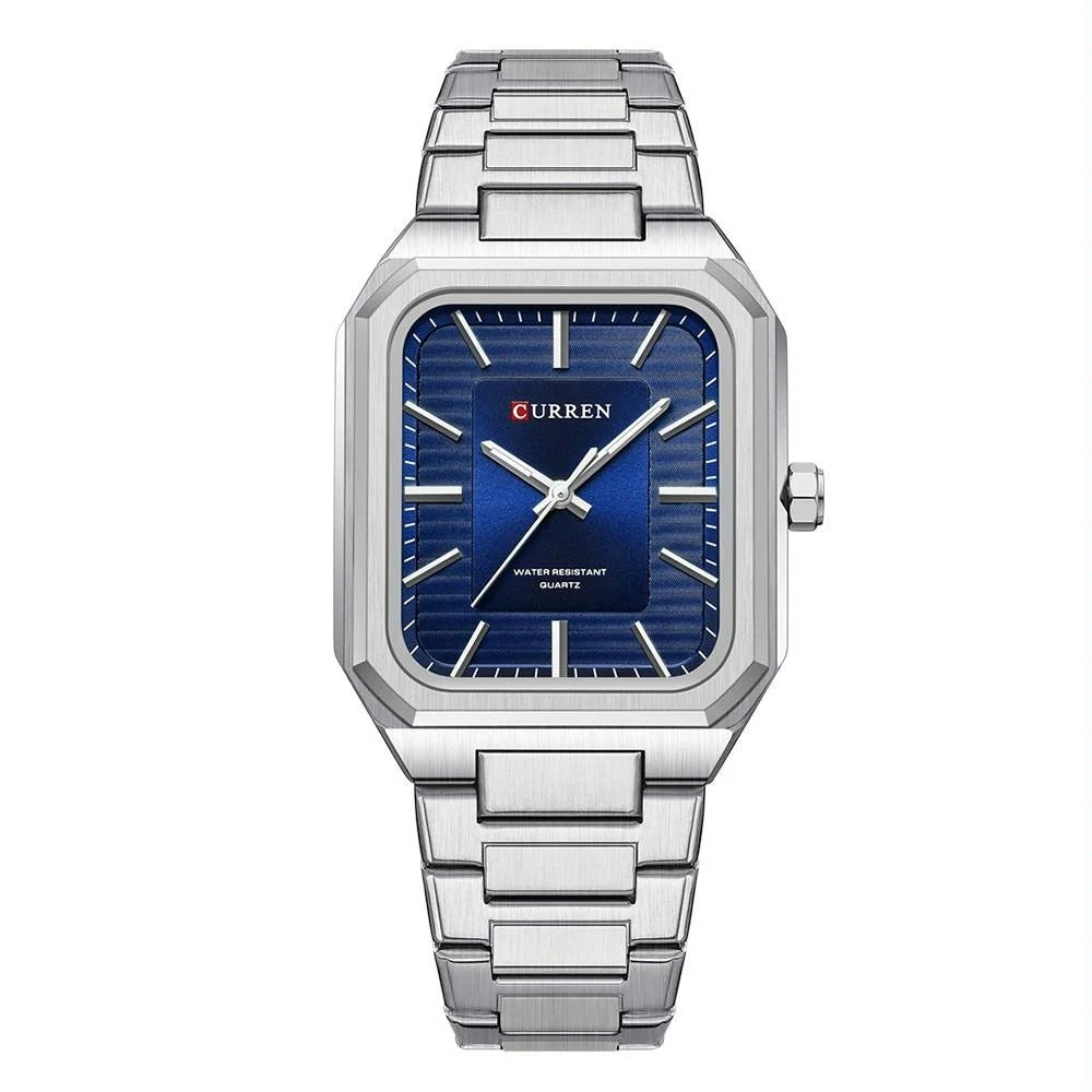 Square Steel Strap Men Quartz Watch - Business Style