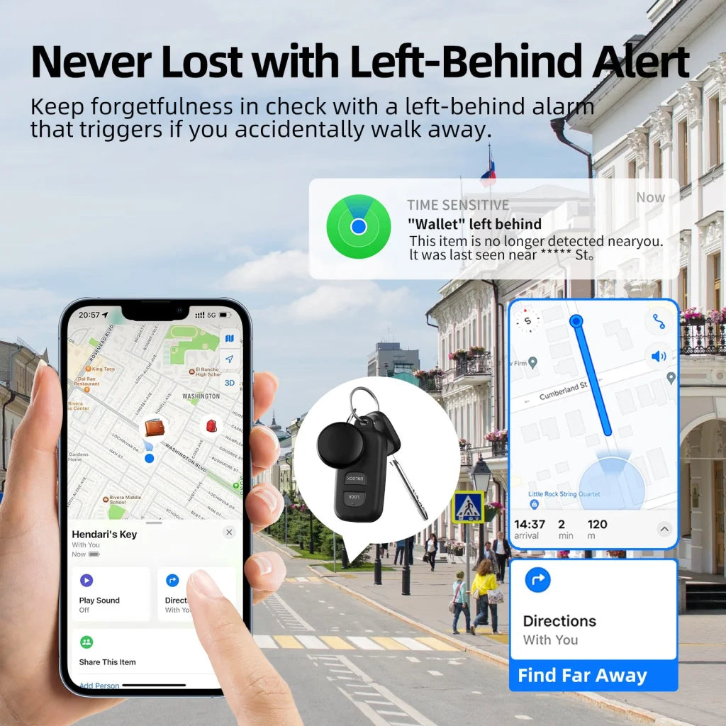 (Square White) Mini GPS Tracker - Apple Find My Enabled Key