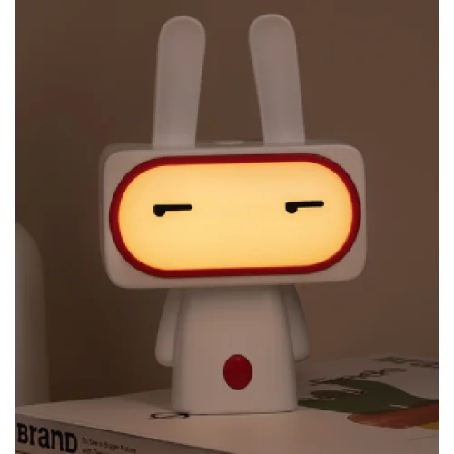 Squinting Cute Bobi Rabbit LED Night Light for Kids - USB