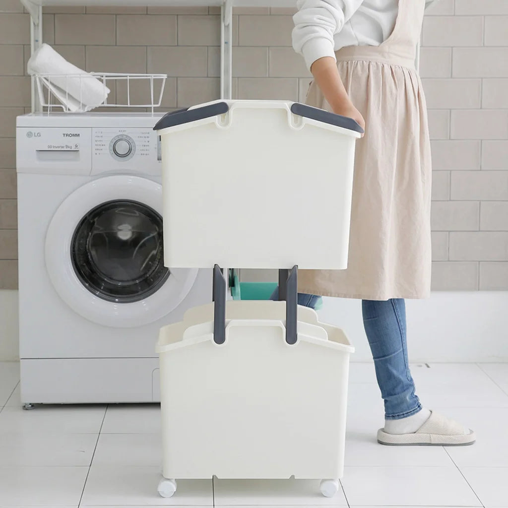 Stackable Multipurpose Laundry Basket Set of 2 - Ivory