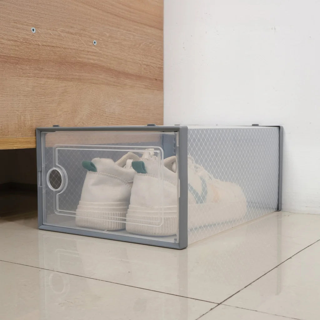 Stackable Shoe Storage Box Set - Transparent Flip-Top