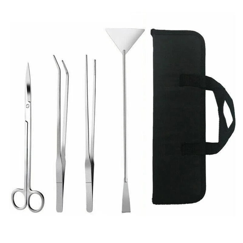 Stainless Steel Aquarium Tool Set Tweezers Scissors Spatula