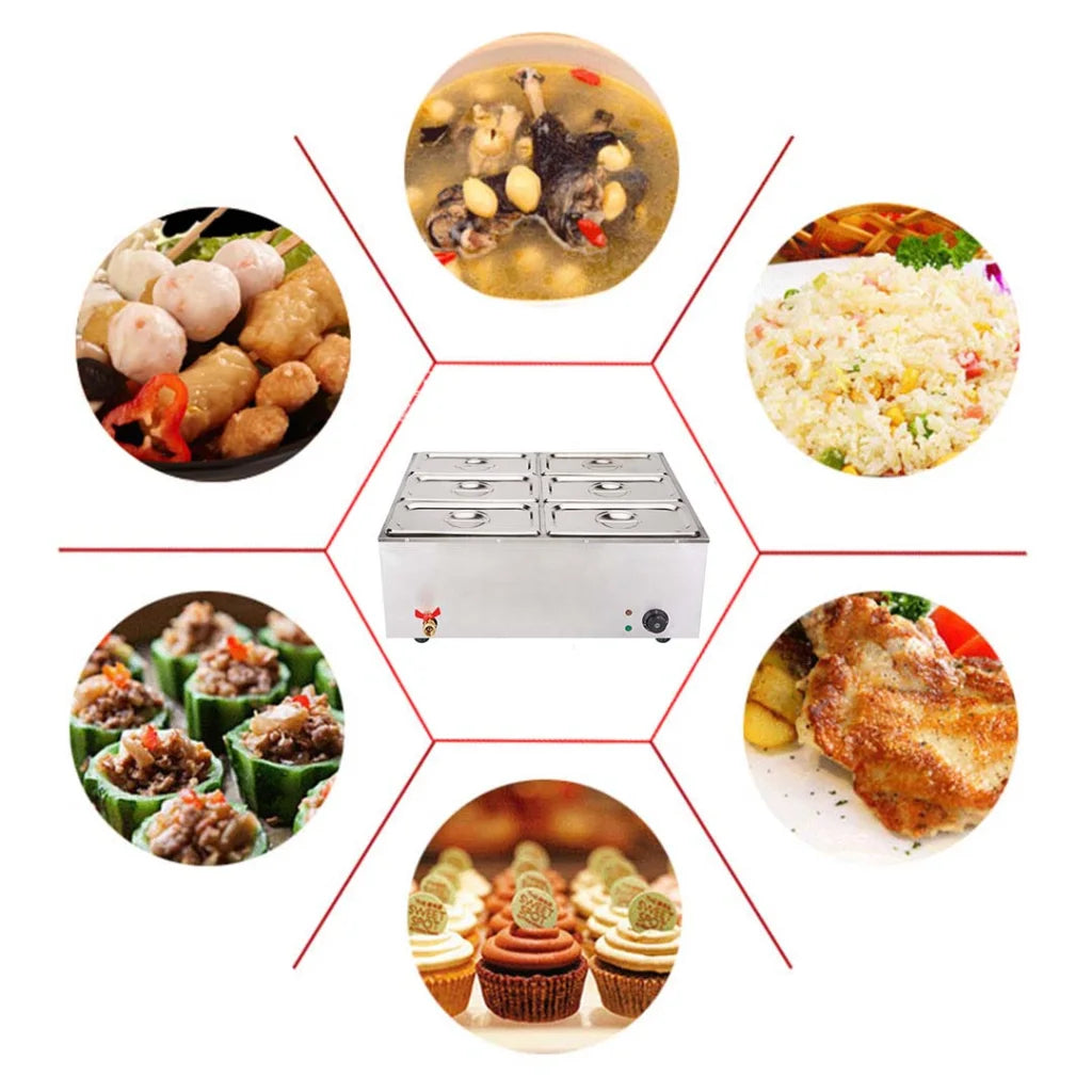 Stainless Steel Bain-Marie Food Warmer Set Premium 2X 2X 1/2 GN Pan with Lid