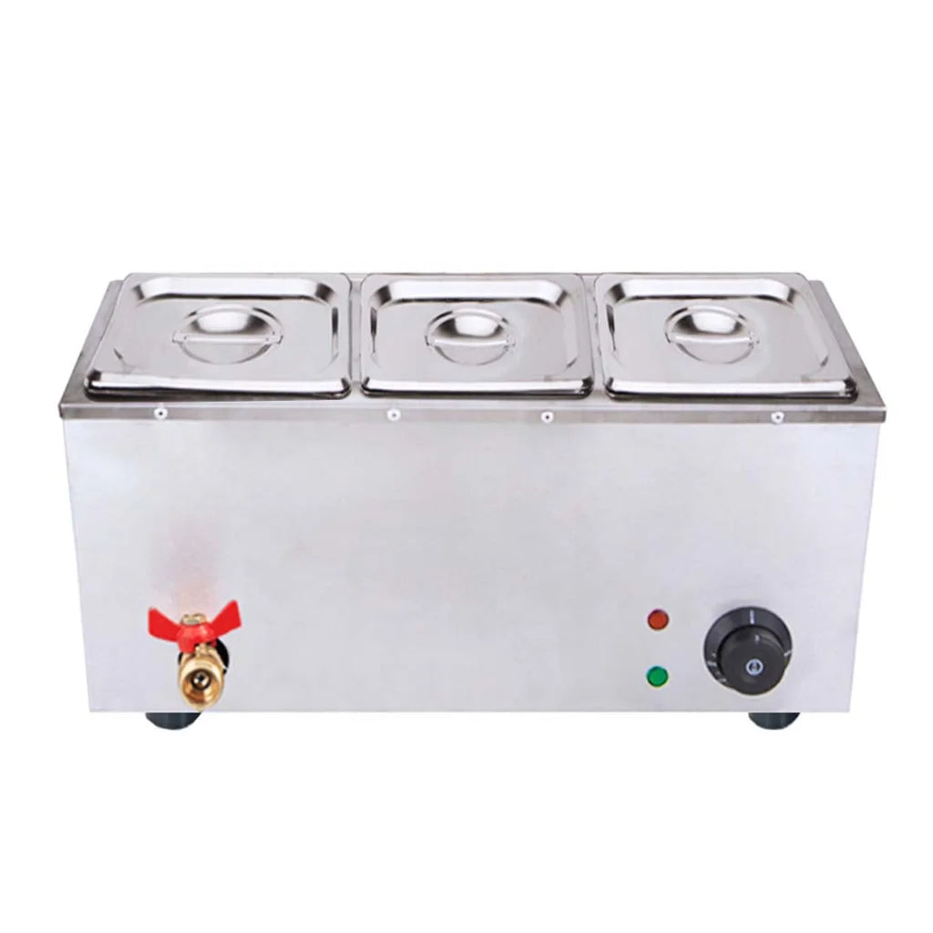 Stainless Steel Bain-Marie Food Warmer Set Premium 2X 3X 1/2 GN Pan with Lid