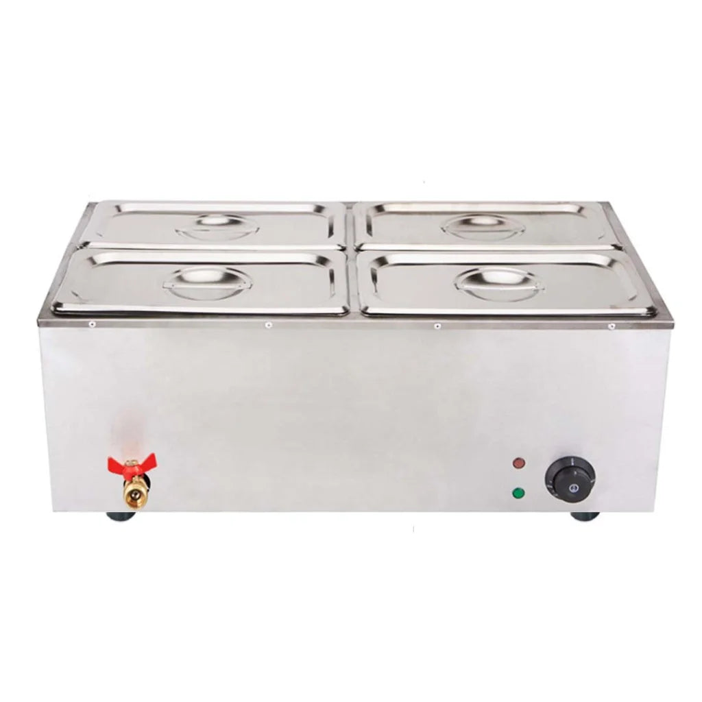Stainless Steel Bain-Marie Food Warmer Set Premium 2X 4X 1/2 GN Pan with Lid