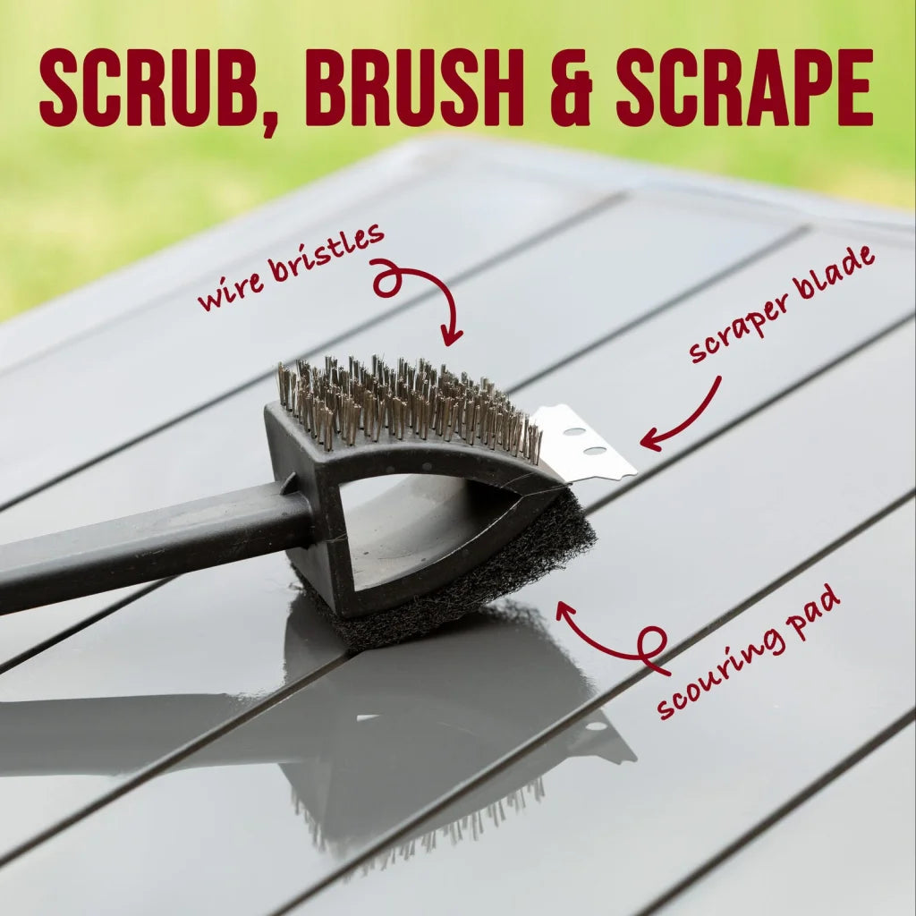 Stainless Steel BBQ Brush and Scraper Blade - Home & Garden