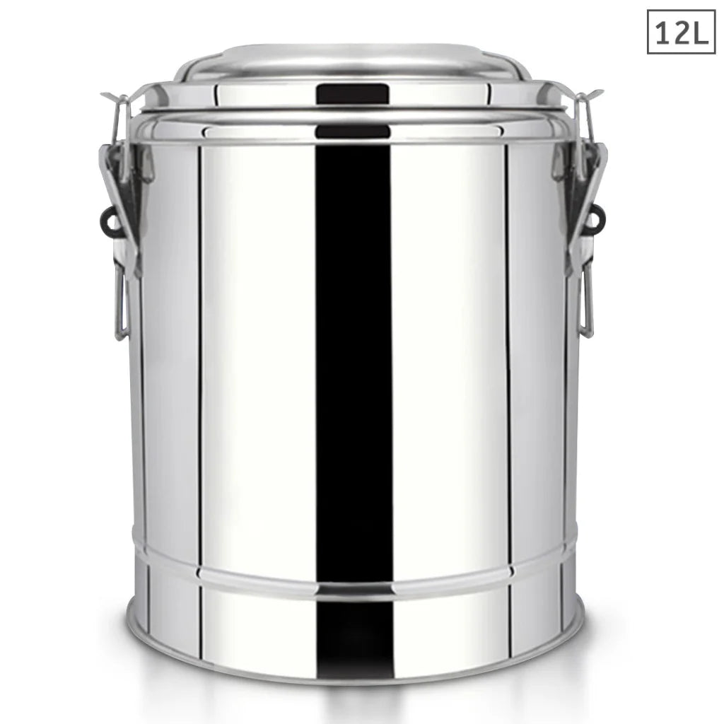 Stainless Steel Beverage Dispenser Premium 12L Insulated Stock Pot Hot & Cold Container