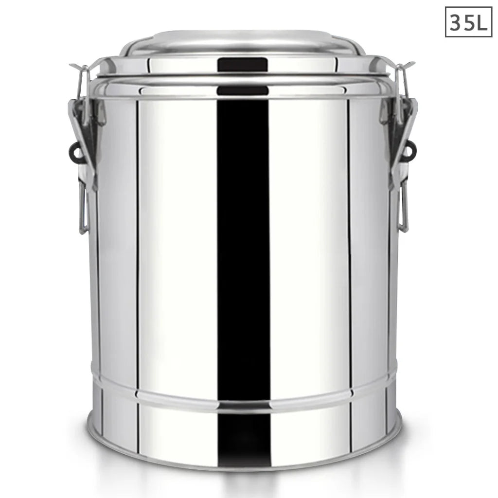 Stainless Steel Beverage Dispenser Premium 35L Insulated Stock Pot Hot & Cold Container