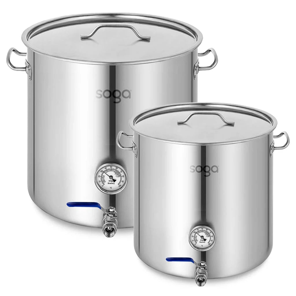 Stainless Steel Brewery Pot 33L & 71L with Beer Valve 35CM & 45CM - Premium
