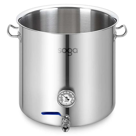Stainless Steel Brewery Pot No Lid 130L with Beer Valve 55*55cm - Premium