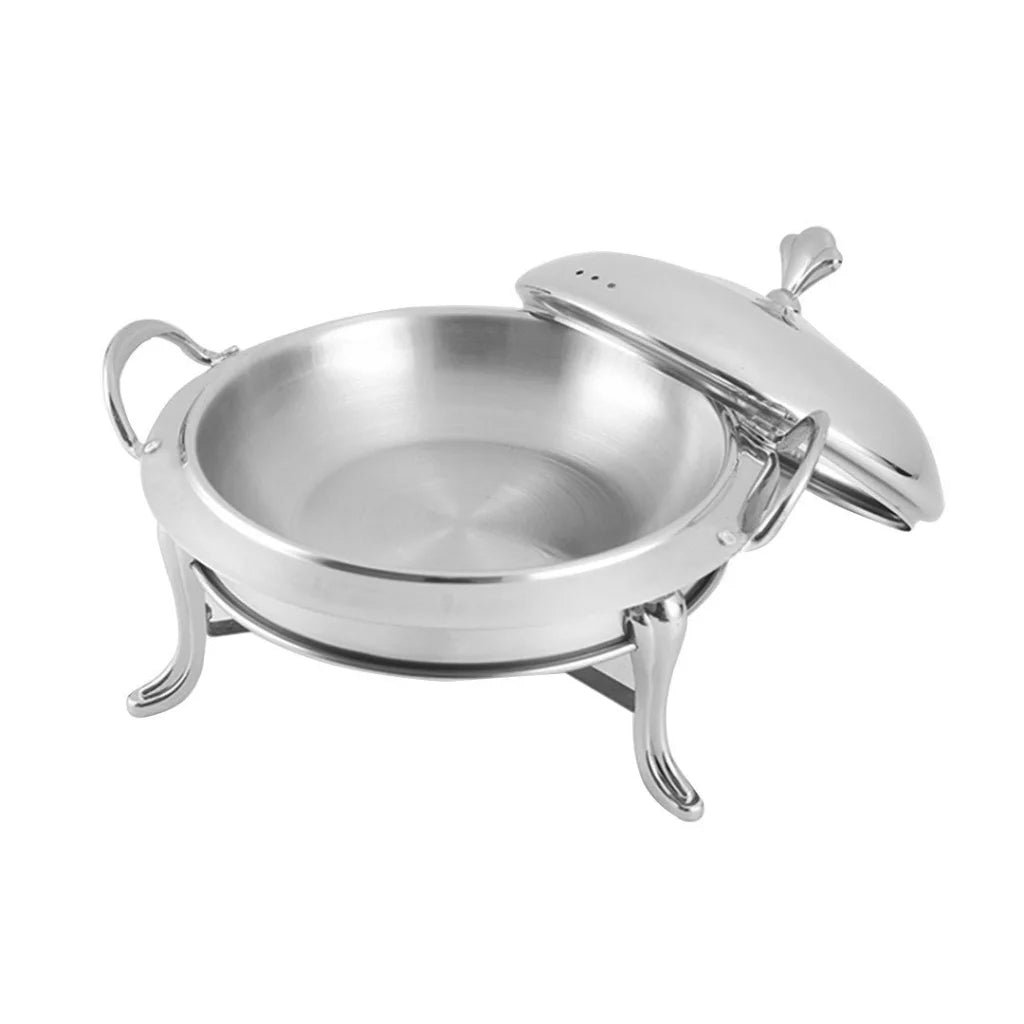 Stainless Steel Buffet Chafing Dish Round Cater Food Warmer Chafer with Glass Top Lid