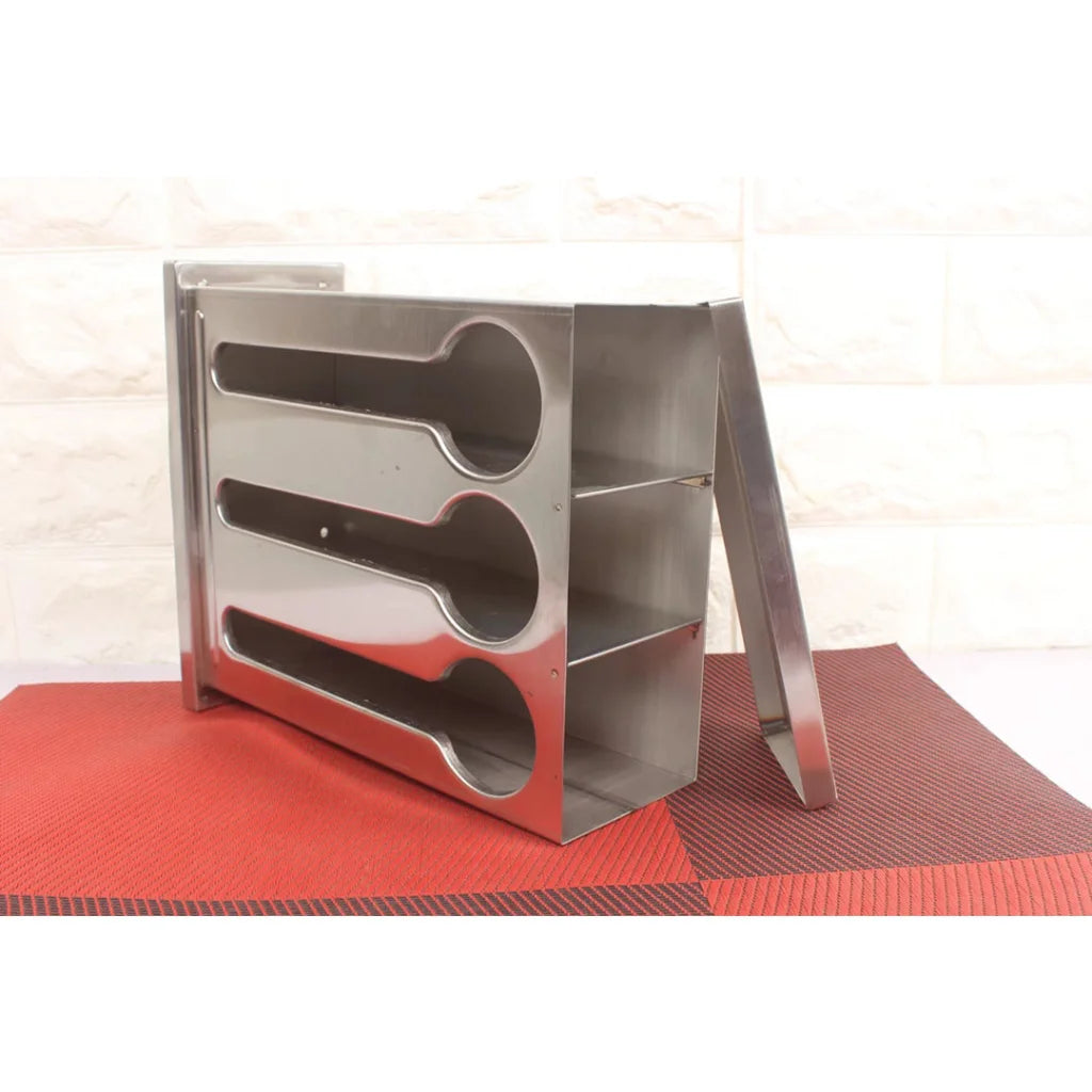 Stainless Steel Buffet Restaurant Spoon Utensil Holder Set of 2 - 3 Holes