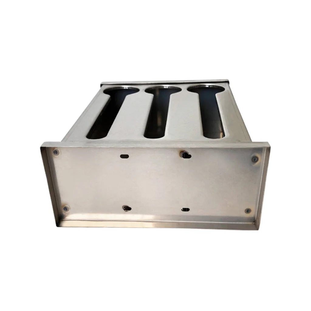 Stainless Steel Buffet Restaurant Spoon Utensil Holder Set of 2 - 3 Holes