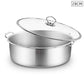 Stainless Steel Casserole 28cm with Lid Induction Cookware - Premium