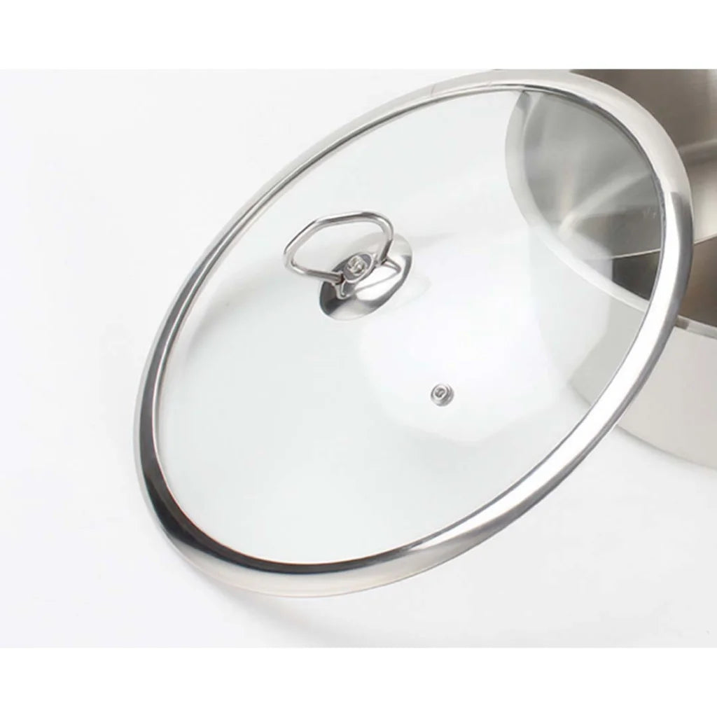 Stainless Steel Casserole 2X 32cm with Lid Induction Cookware