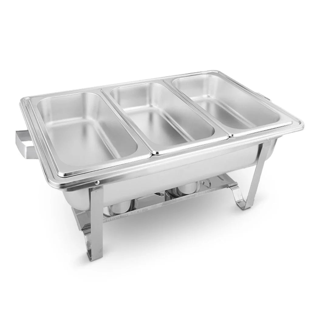 Stainless Steel Chafing Dish 3L Triple Tray Food Warmer Catering - Premium