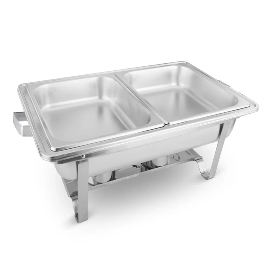 Stainless Steel Chafing Dish 4.5L Dual Tray Food Warmer Catering - Premium