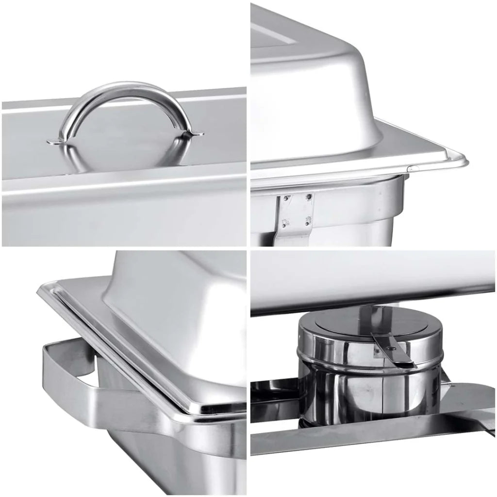 Stainless Steel Chafing Dish Set Premium 4X 3L Triple Tray Food Warmer for Catering