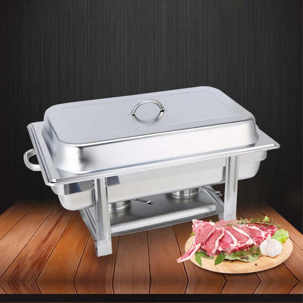 Stainless Steel Chafing Dish Set Premium 4X Double Tray Food Warmer for Catering