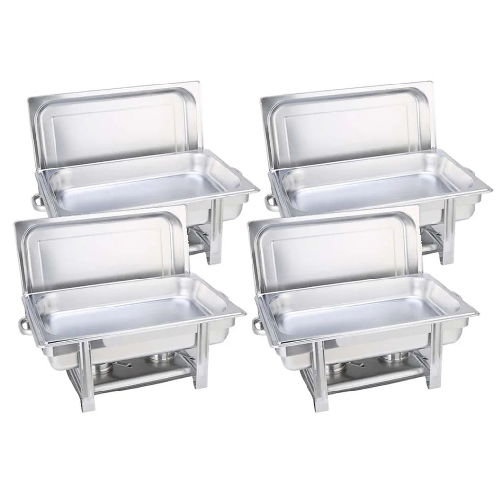 Stainless Steel Chafing Dish Set Premium 4X Single Tray Food Warmer for Catering