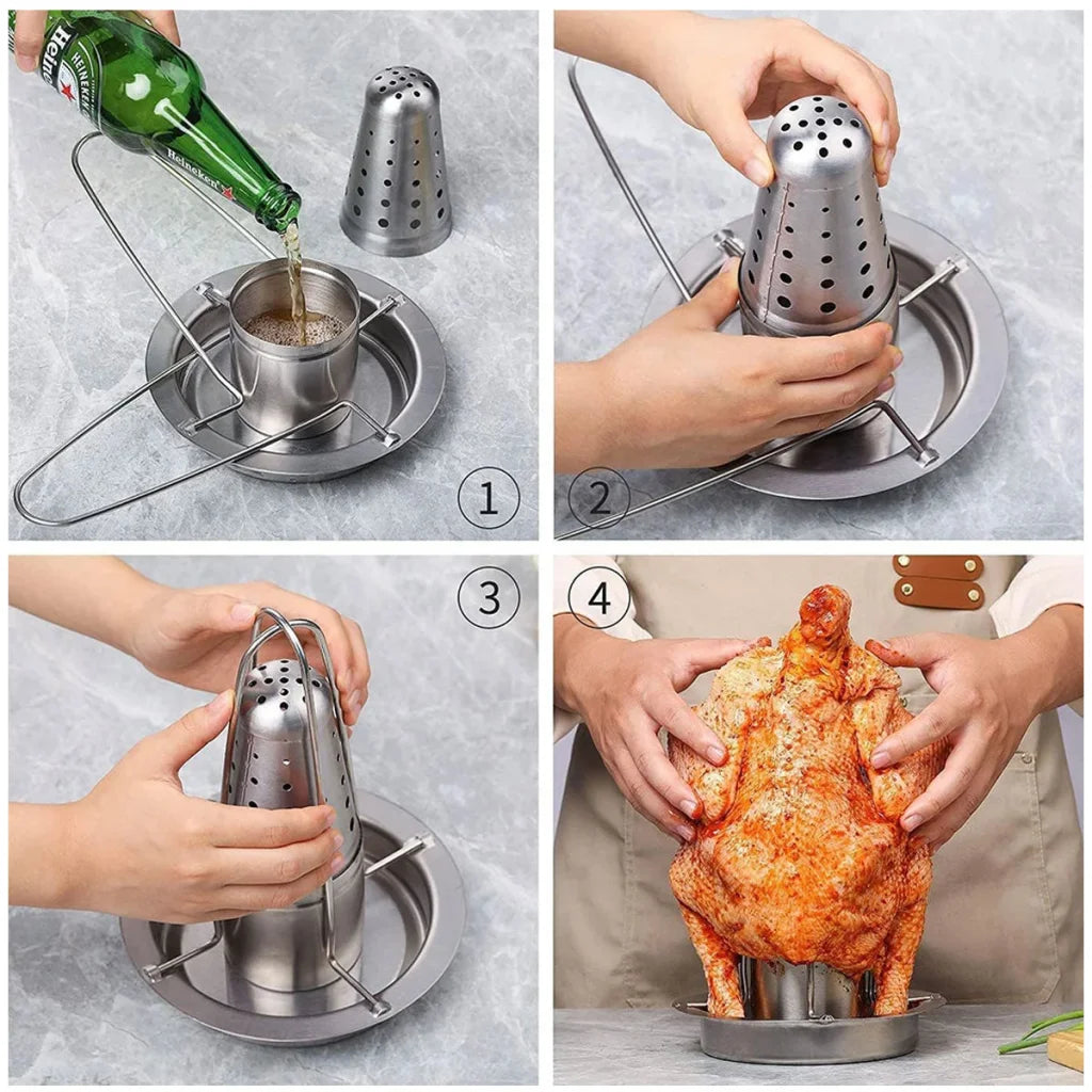 Stainless Steel Chicken Grill Outdoor BBQ Roaster Rack