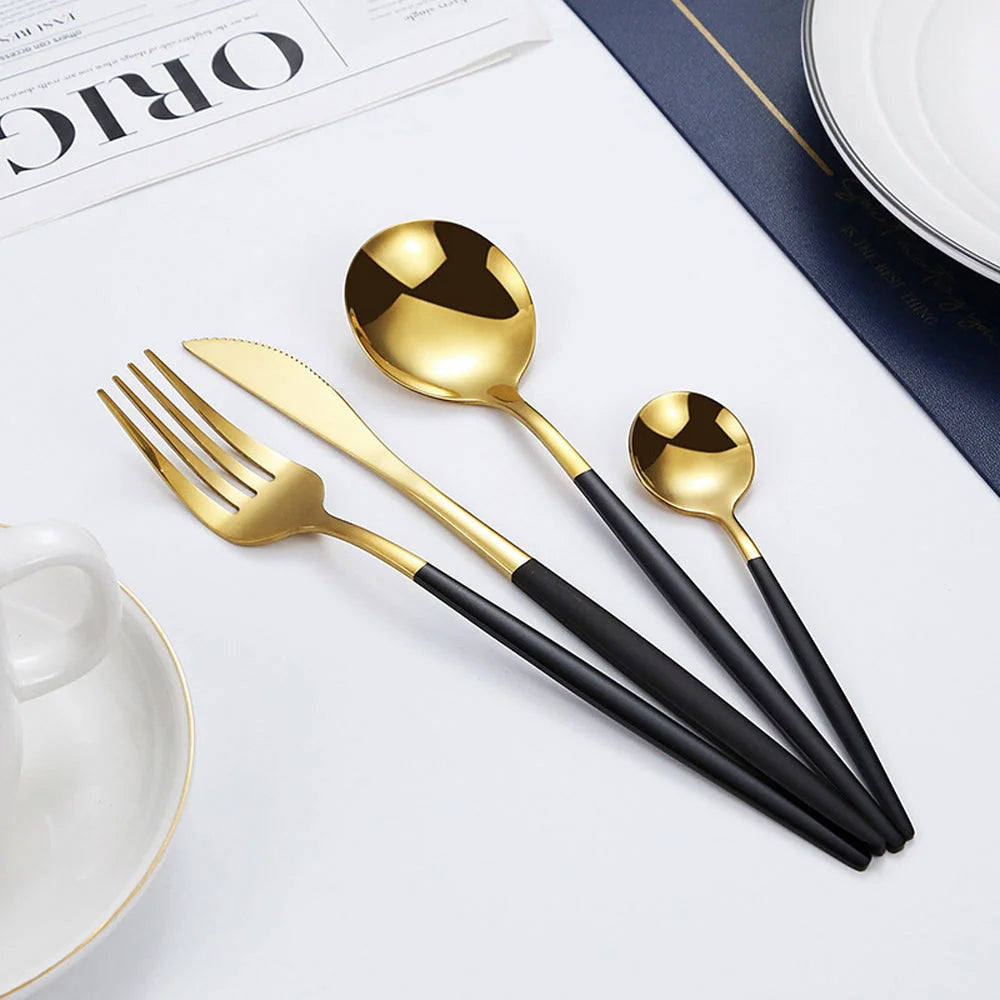 Stainless Steel Cutlery Set Spoon Fork Knife 4 Pcs