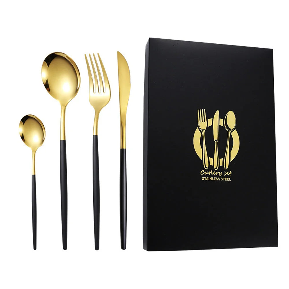 Stainless Steel Cutlery Set Spoon Fork Knife 4 Pcs